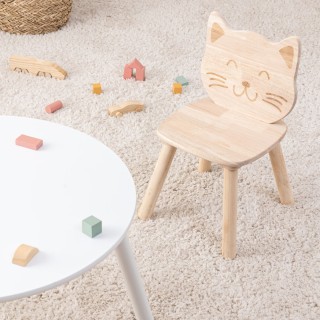 Chaise Pour Enfant Chat Pia En Bois - Atmosphera For Kids