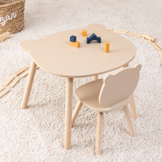 Ensemble Table enfant avec chaise enfant Ourson Marron - Atmosphera For Kids