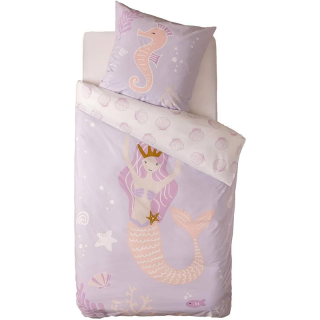 Parure de lit enfant Sirène 140x200 Violet - Atmosphera For Kids