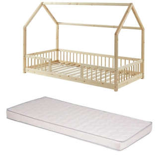 Ensemble Lit Nocturne Naturel avec matelas 90x190 - Laïba Kids