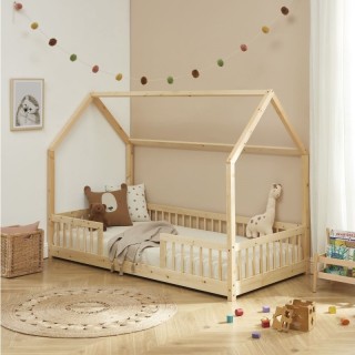 Ensemble Lit Nocturne Naturel avec matelas 90x190 - Laïba Kids