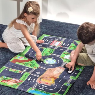 Tapis De Jeu En Tissu Voiture Lumineux 3+ - Buki