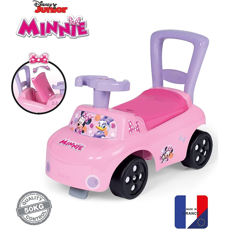 Porteur auto avec coffre de ranement Minnie Mouse Rose Smoby