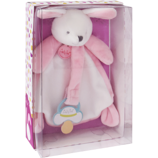 Coffret peluche Doudou Pantin Lapin Rose