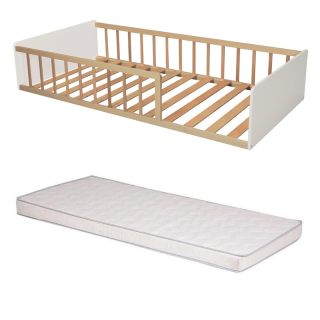 Pack Sommeil Serein Lit 90x190 avec matelas 90x190 Beige - Laïba Kids