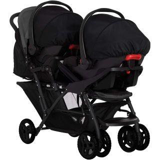 Poussette Pour 2 Enfants Double Stadium Duo -15 kg Noire Et Gris - Graco