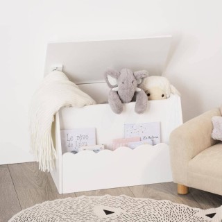 Banc coffre douceur nuage Blanc - Atmosphera For Kids