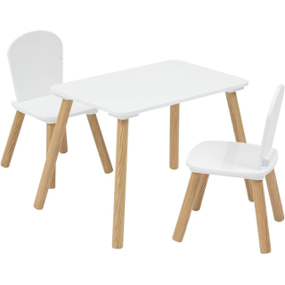 Set Table Avec 2 Chaises Alex Pour Enfant Blanc - Atmosphera For Kids