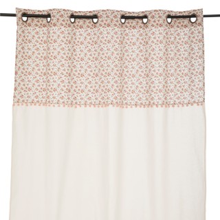 Rideau enfant blanc avec fleurs 140x260 - Atmosphera For Kids