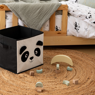 Boite De Rangement En Velours Pliable Panda - Atmosphera For Kids