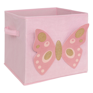 Boite De Rangement En Velours Papillon Rose - Atmosphera For kids