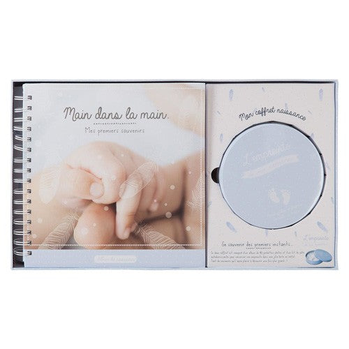 Album de Naissance avec Boîte à Empreinte Bleu - Atmosphera For Kids