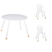 Set Table douceur avec 2 chaises blanc - Atmosphera For Kids