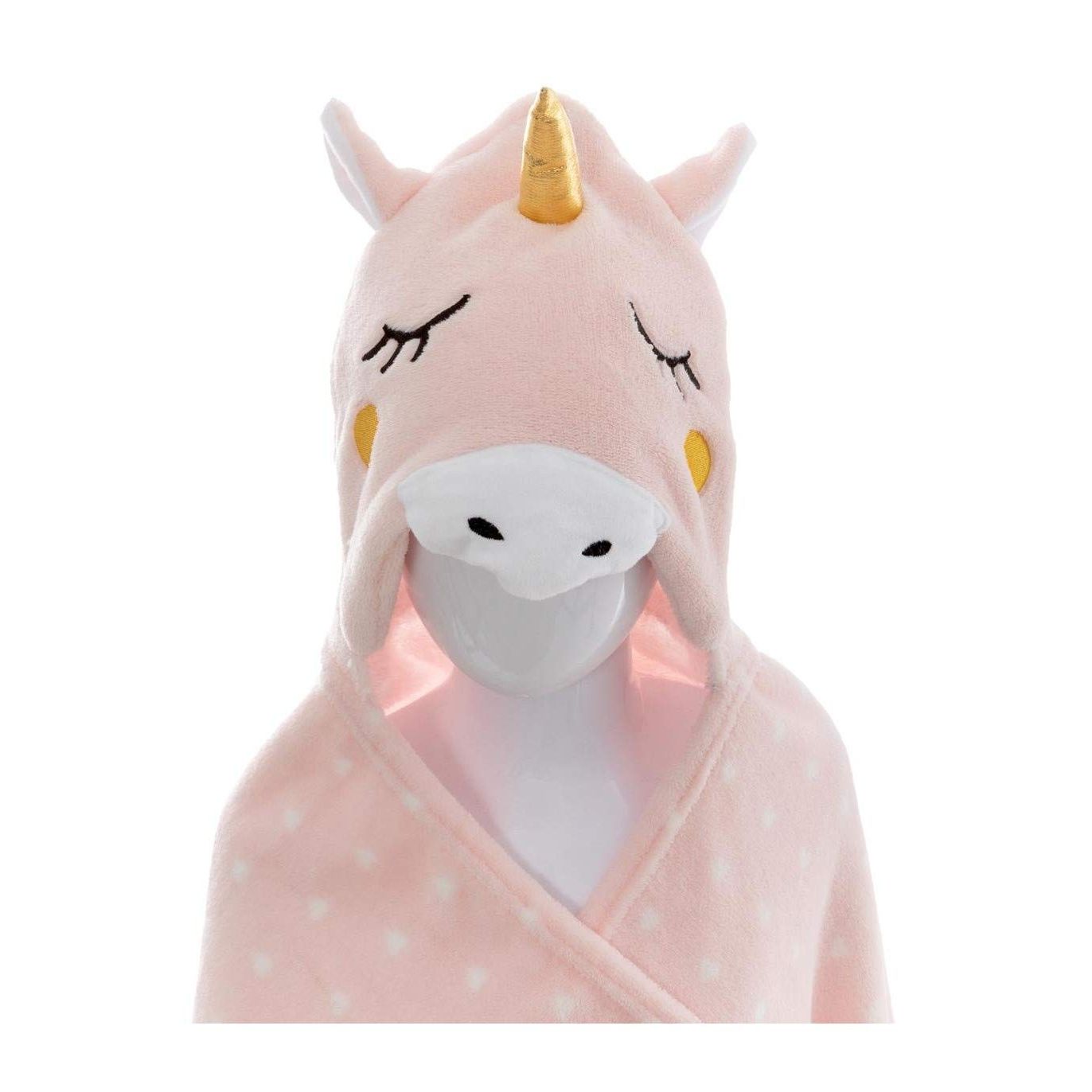 Plaid à capuche Licorne Rose 100x140 - Atmosphera For Kids