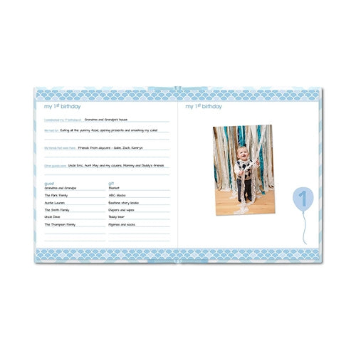 Livre de naissance bébé 2 en 1 Bleu en Anglais - Pearhead