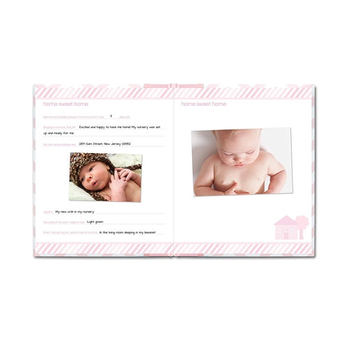 Livre de naissance bébé 2 en 1 Rose en Anglais - Pearhead