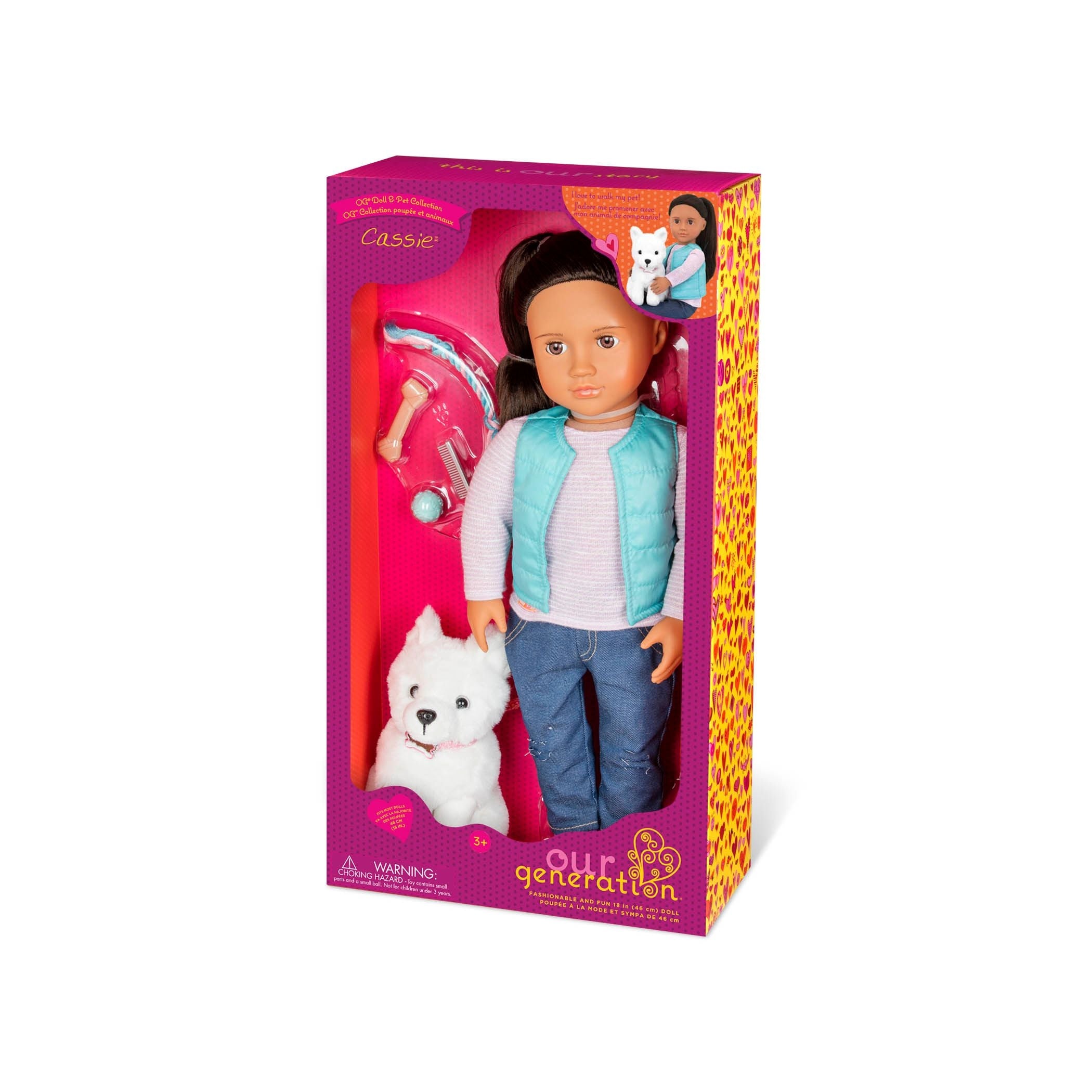 Poupée Cassie 46 cm Avec Chien - Our Generation