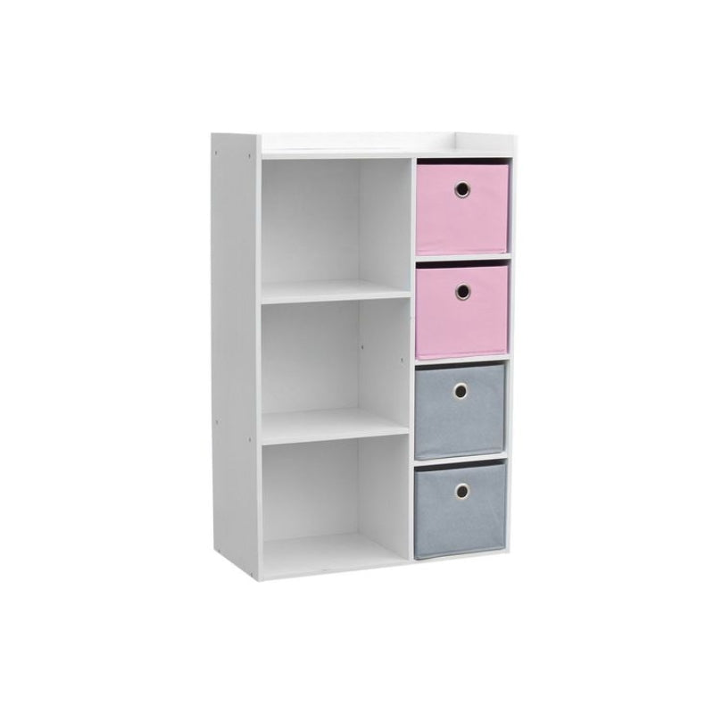 Meuble de rangement 3 niches avec 4 tiroirs Rose - Atmosphera For Kids