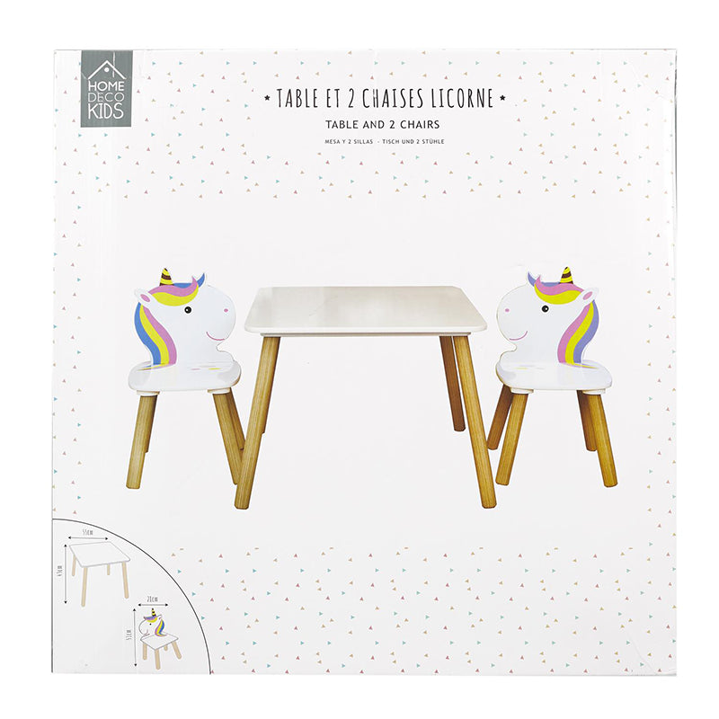 Table et 2 chaises Licorne Lily - Home Deco Kids