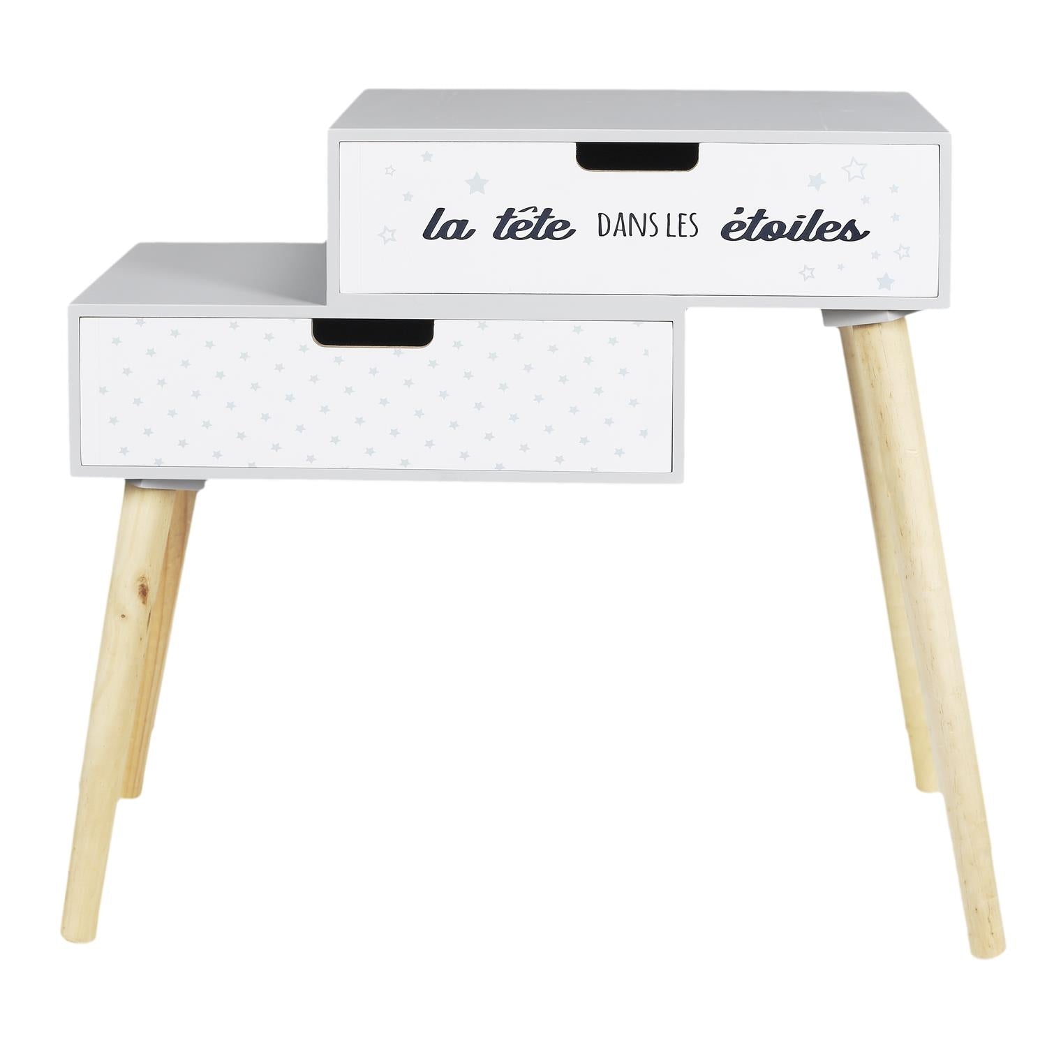 Chevet enfant en bois Liberty Gris Home Deco Kids