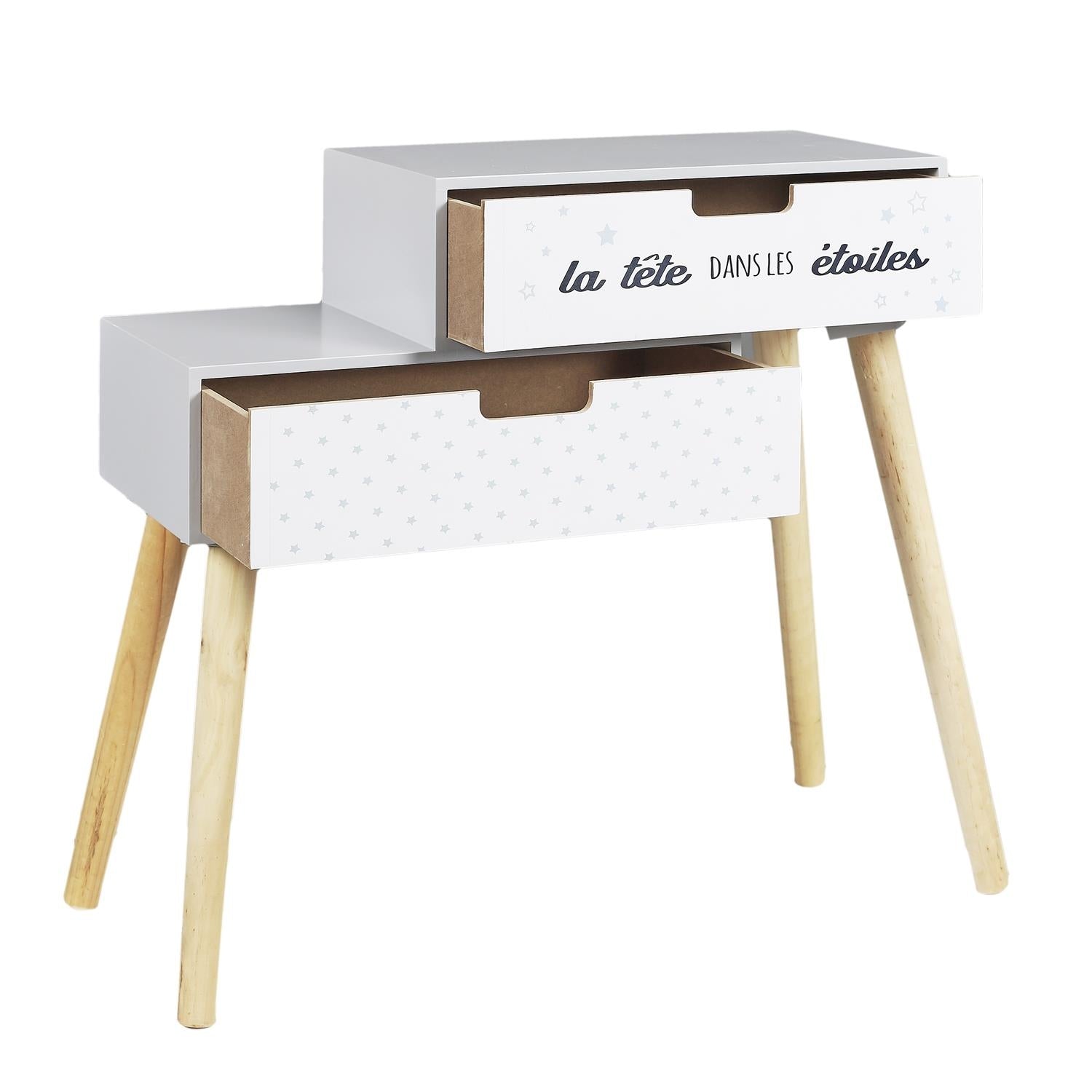 Chevet enfant en bois Liberty Gris Home Deco Kids