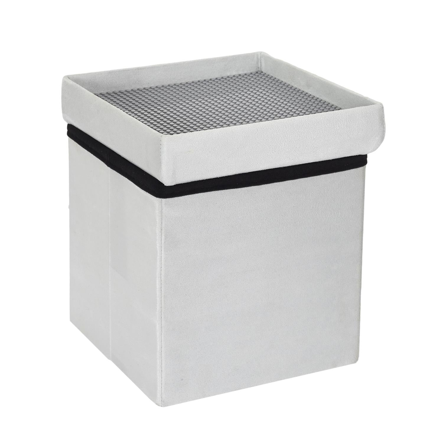 Coffre pouf pliable brique Gris - Home Deco Kids