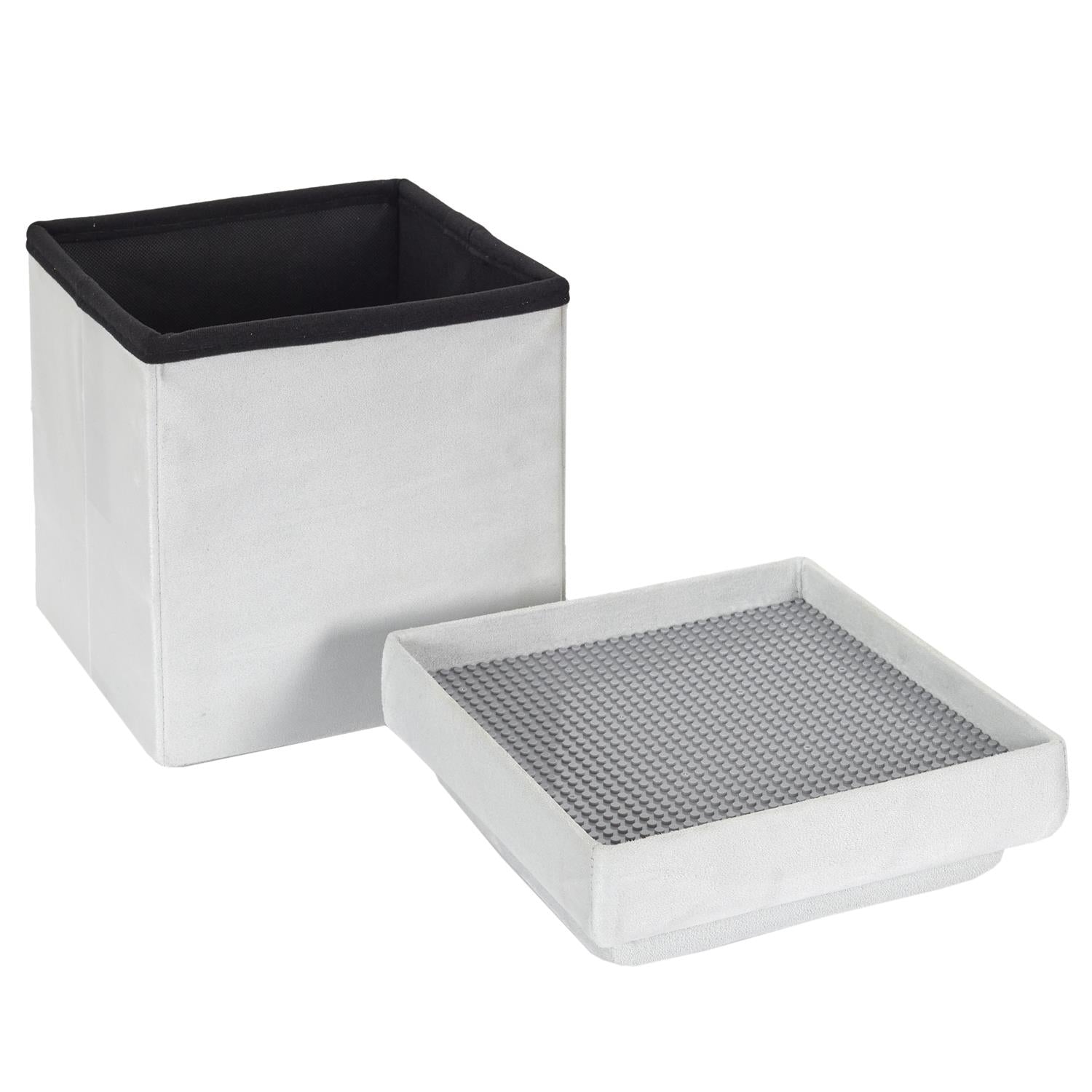 Coffre pouf pliable brique Gris - Home Deco Kids