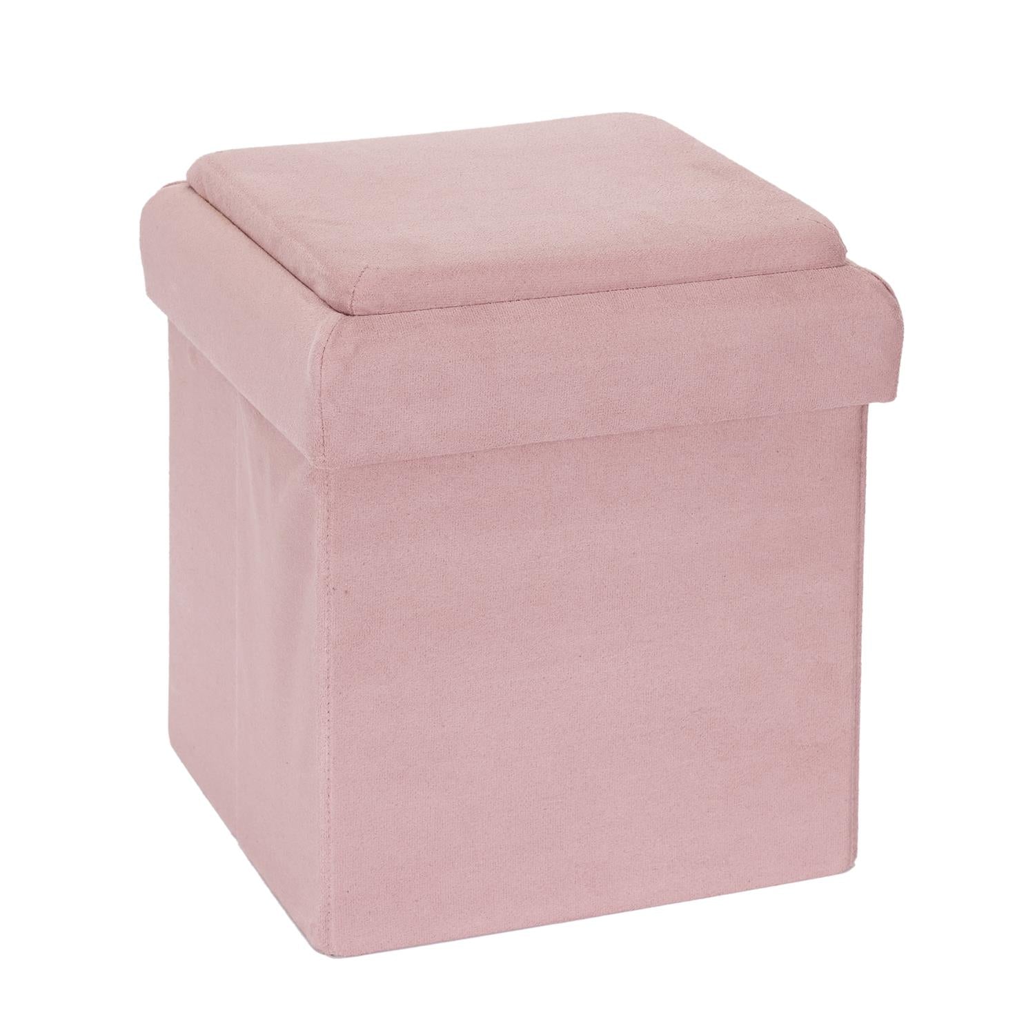 Coffre pouf pliable brique Rose - Home Deco Kids