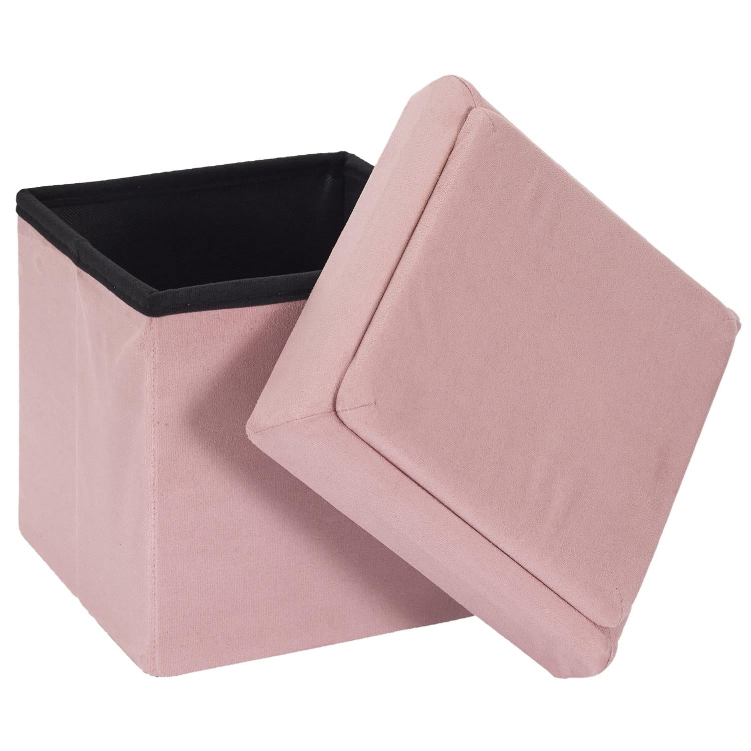 Coffre pouf pliable brique Rose - Home Deco Kids