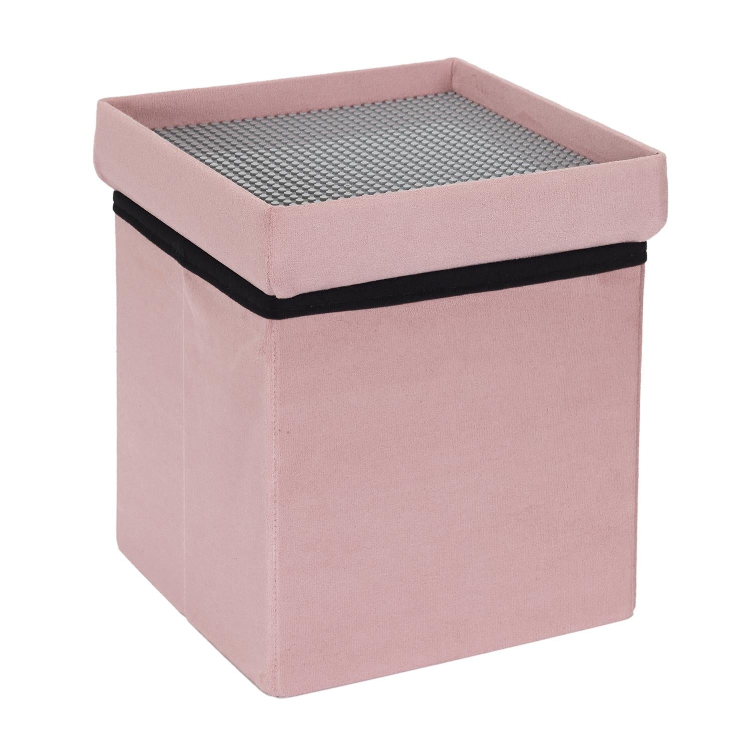 Coffre pouf pliable brique Rose - Home Deco Kids