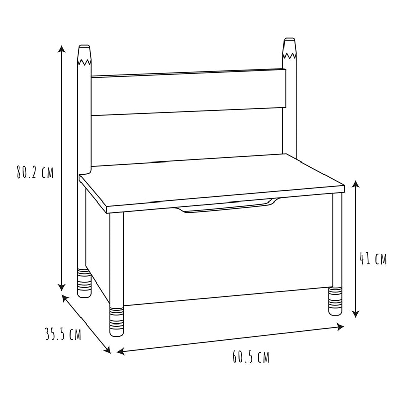 Coffre banc crayon Blanc - Home Deco Kids