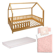 Lit enfant avec matelas 90x190x10 et parure de lit Chat - Atmosphera For Kids