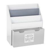 Bibliothèque avec bac sur roulettes Gris - Atmosphera For Kids