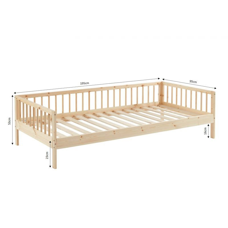 Ensemble Lit Nid Douillet Beige 90x190 + Matelas enfant Lune 90x190x10 - Laïba Kids