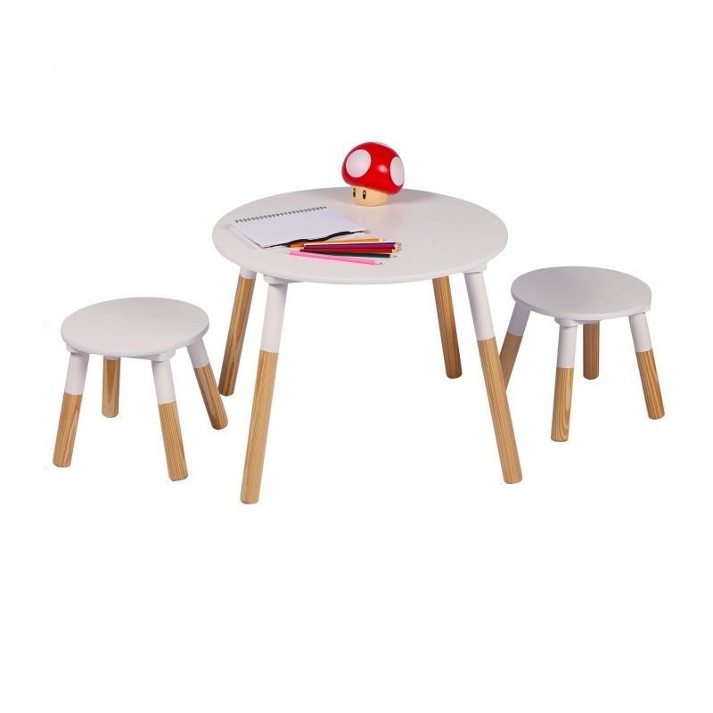 Table enfant avec 2 tabourets Blanc - Atmosphera For Kids