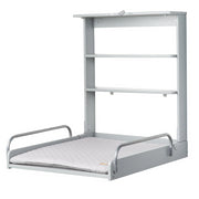 Table à langer murale pliable inclus matelas à langer Gris - Roba