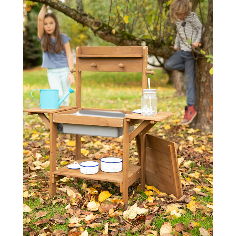 Cuisine de jeu enfant extérieur bois massif Marron - Roba