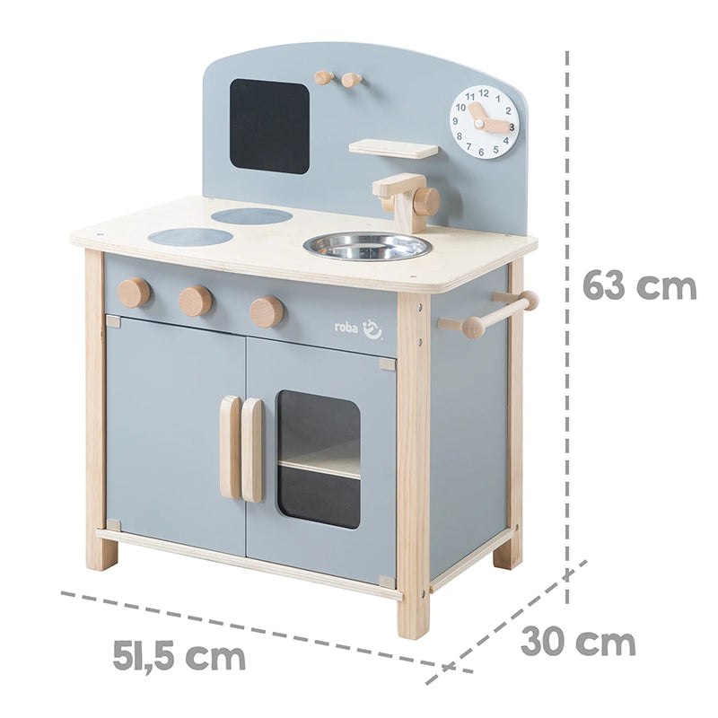 Cuisine Enfant En Bois Avec Accessoires Gris - Roba