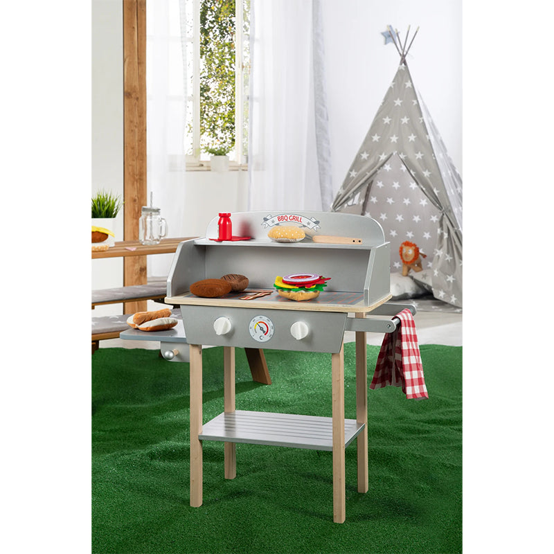 Barbecue pour enfant en bois Avec accessoires Gris - Roba