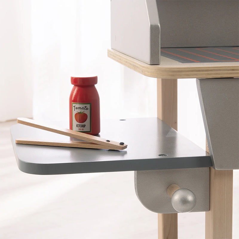 Barbecue pour enfant en bois Avec accessoires Gris - Roba