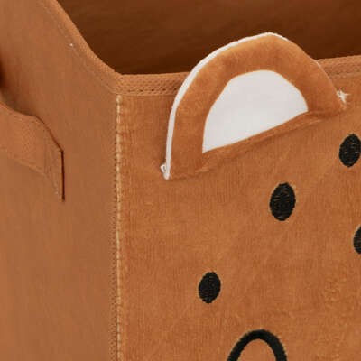 Boîte de rangement en velours Léopard Jaune - Atmosphera For Kids