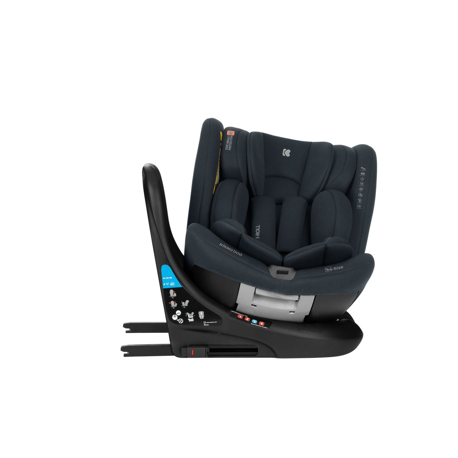 Siège-auto bébé 40-150 cm i-Roll i-SIZE Gris Foncé - KikkaBoo