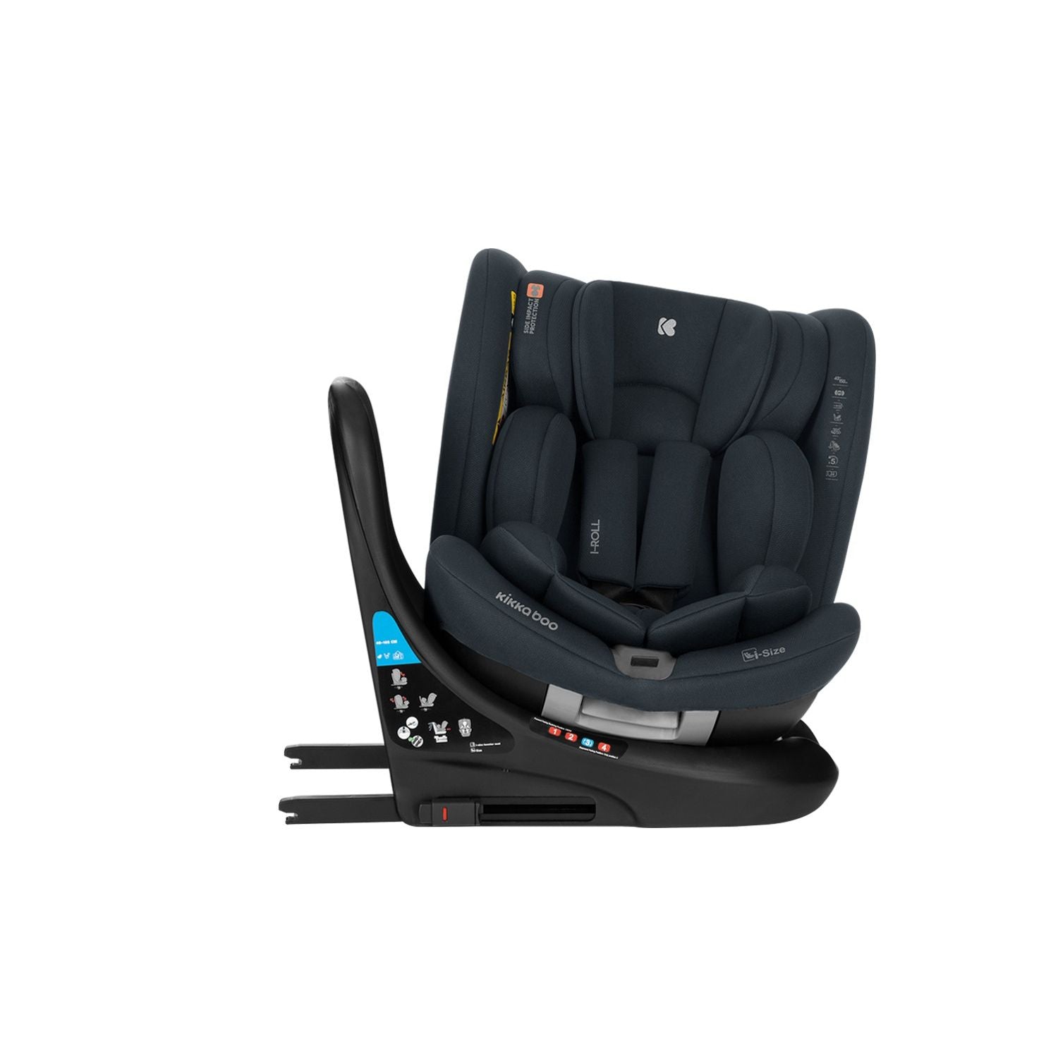 Siège-auto bébé 40-150 cm i-Roll i-SIZE Gris Foncé - KikkaBoo