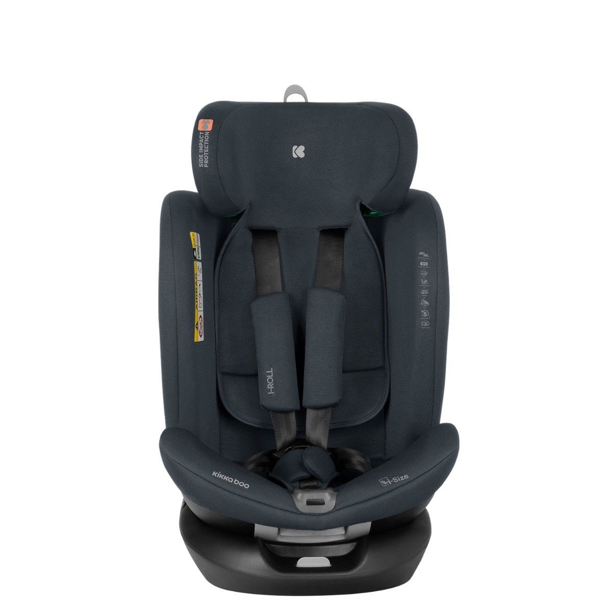 Siège-auto bébé 40-150 cm i-Roll i-SIZE Gris Foncé - KikkaBoo