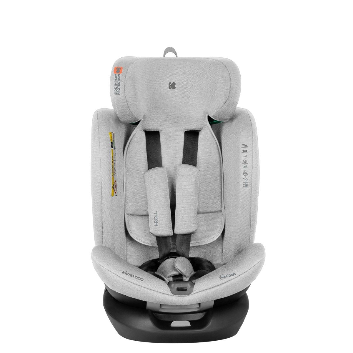 Siège-auto bébé 40-150 cm i-Roll i-SIZE Gris Clair - KikkaBoo