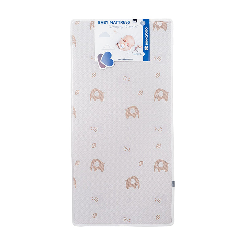 Matelas bébé Memory Comfort 60х120x12 Éléphants Rose - KikkaBoo