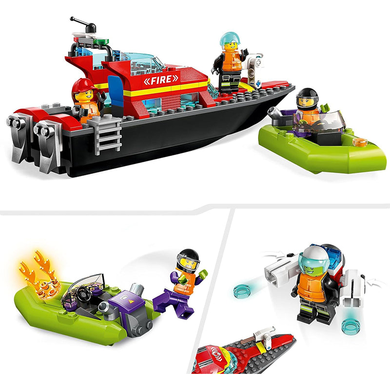 Bateau de sauvetage des Pompiers Rouge - Lego