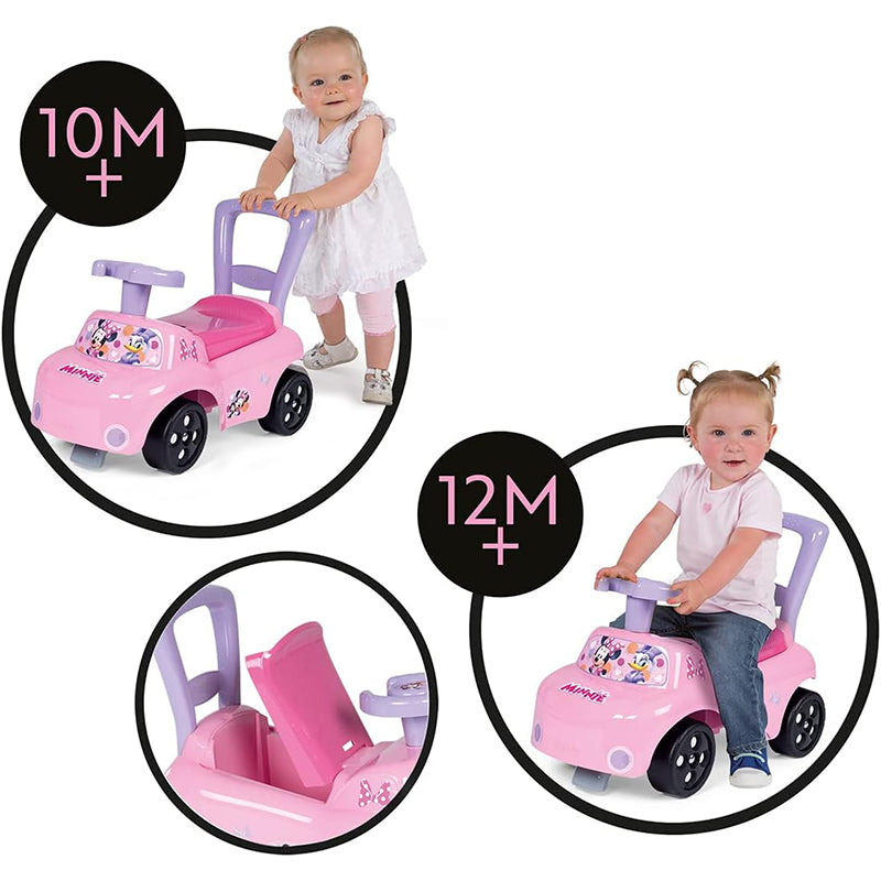 Porteur auto avec coffre intégré Minnie Mouse Rose - Smoby
