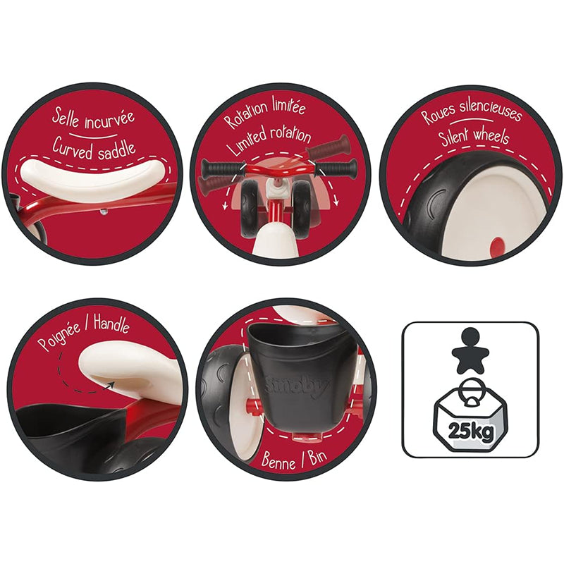 Porteur Enfant Rookie Rouge - Smoby