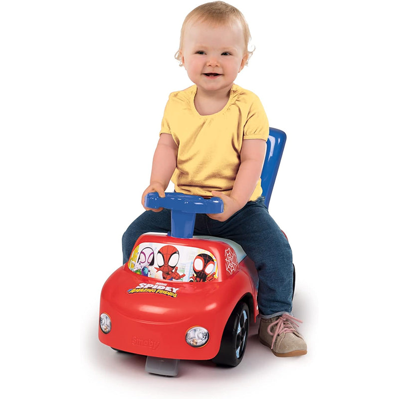 Porteur Enfant Auto Spidey Bleu - Smoby